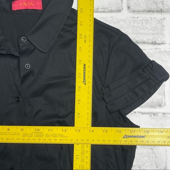 Lavia black button down short sleeve shirt Small - Picture 4 of 4